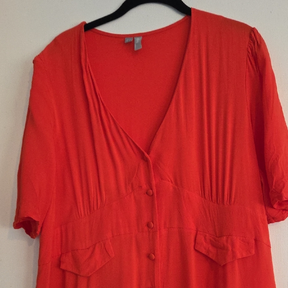 ASOS Red Orange Maxi Dress - Size 12 - Picture 4 of 7